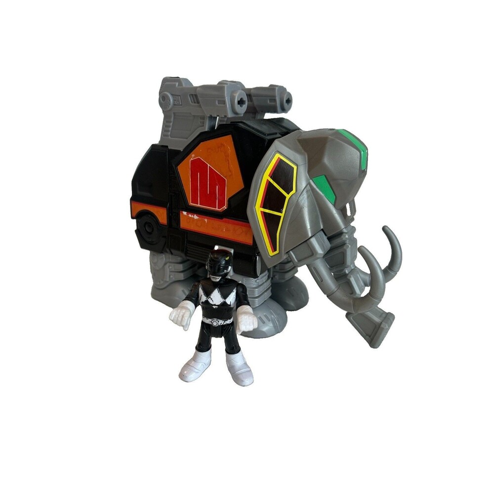 Imaginext Power Rangers Black Mastodon Zord & Black Ranger Action Figure *Read*